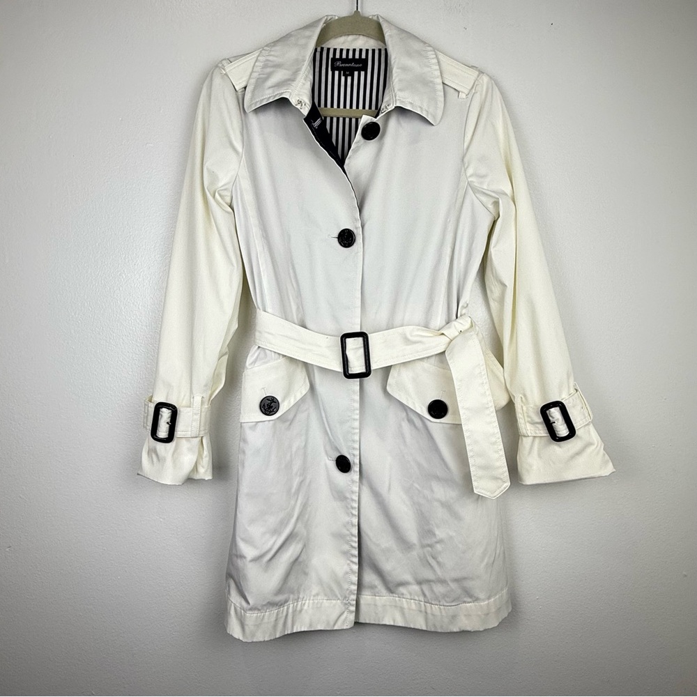 Chic Ivory Trench Coat with Belt
